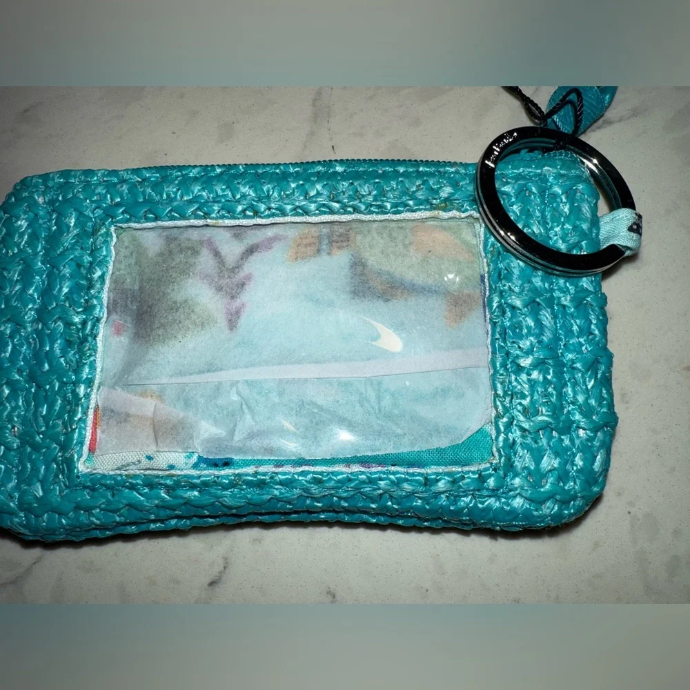 Vera Bradley Turquoise & Sea Animal ID Business Card Holder